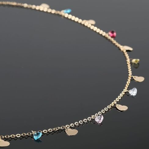 youbeiyee 4 أمتار ملونة Zircon المجوهرات سلسلة الذهب مطلي المغلقة لسلسلة المجوهرات صنع سلسلة القلب المتدلي مع نتائج المجوهرات in Kuwait