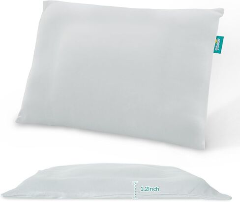 وسادة للأطفال الصغار مكونة من قطعتين مع كيس وسادة (13 × 18)، وسادة أطفال قطنية للنوم، وسادة سفر ناعمة قابلة للغسل في الغسالة، تستخدم للأطفال الصغار فقط، من عمر 2 إلى 5 سنوات (رمادي ووردي) in Kuwait