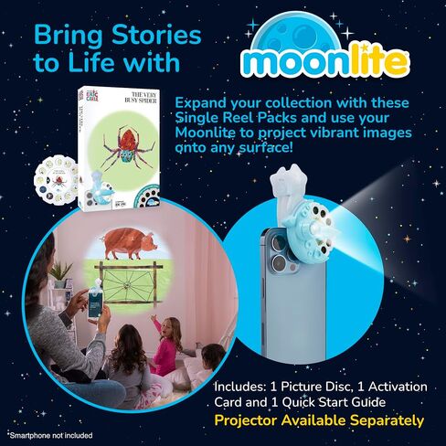 Moonlite Mini Story Book Projector for Kids, 10 Little Rubber Ducks Bedtime Story Book w/ Fun Sound Effects, Digital Storybooks for Kids, Immersive Kids Book Projector Story in Kuwait