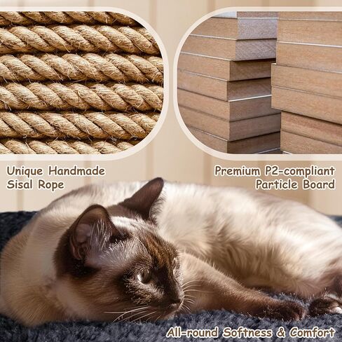 Yaheetech 33.5in Cat Tree Tower for Indoor Cats w/2 Cozy Plush Condos, Oversized Perch & Sisal Scratching Posts, Stable Cat Stand House for Large Cats & Pets in Kuwait