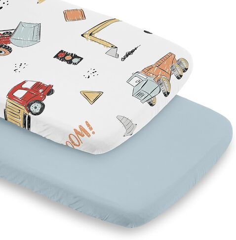 Sweet Jojo Designs Blue Clouds Boy Baby Fitted Crib Sheet for Infant Newborn Nursery Toddler Bed Room Standard Mattress - Slate and White Cloud Sky for Vintage Airplane Aviator Aviation in Saudi Arabia
