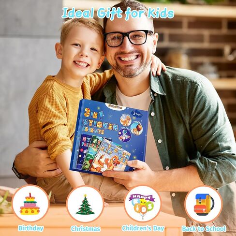 PERRYHOME 3PCS Sticker by Number Paint Books for Girls Ages 4-8, Unicorn Mermaid Frozen Themes Sticker Activity Books, Girls Crafts Party Birthday Christmas Gifts Toys in Saudi Arabia