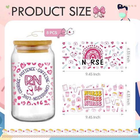 عيد الأم UV DTF - 8 صفائح ماما مشروبات القهوة UV DTF لفات لوزه 16 أوقية قهوة زجاجية ، MOM LEOPARD BOW TRANVERTING DIY ماء زجاجة شرس صناديق ديكور هدية العطلة للأمهات in Saudi Arabia