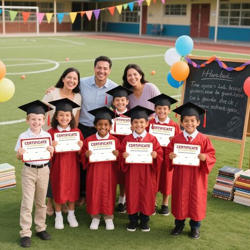 30 Certificates of Achievement Student Award Certificates Kindergarten Graduation Certificates Paper Monthly Certificates 8.5 x 11 inches (Black) in Saudi Arabia