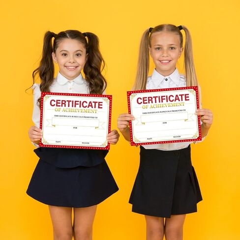 30 Certificates of Achievement Student Award Certificates Kindergarten Graduation Certificates Paper Monthly Certificates 8.5 x 11 inches (Black) in Saudi Arabia