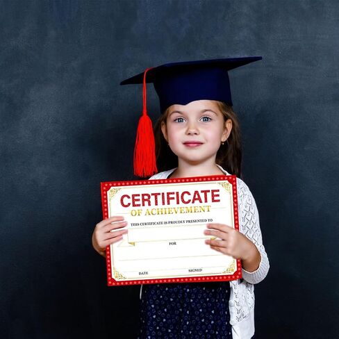 30 Certificates of Achievement Student Award Certificates Kindergarten Graduation Certificates Paper Monthly Certificates 8.5 x 11 inches (Black) in Saudi Arabia