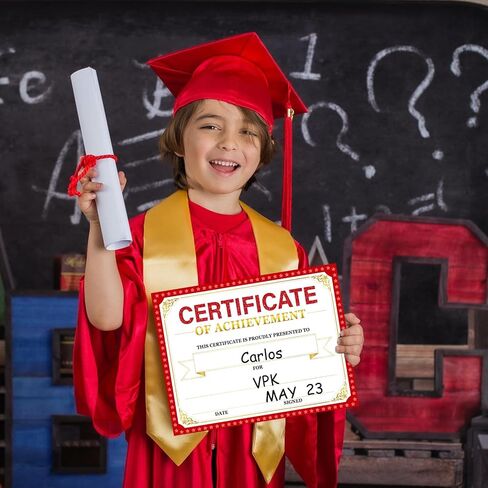 30 Certificates of Achievement Student Award Certificates Kindergarten Graduation Certificates Paper Monthly Certificates 8.5 x 11 inches (Black) in Saudi Arabia