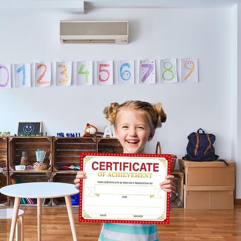 30 Certificates of Achievement Student Award Certificates Kindergarten Graduation Certificates Paper Monthly Certificates 8.5 x 11 inches (Black) in Saudi Arabia