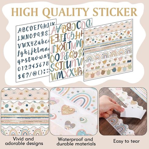 96 Pcs Science Fair Board Supplies Includes Self Adhesive Science Fair Project Titles Subtitles Presentation Bulletin Border Letter Stickers Classroom(Ocean Style) in Kuwait