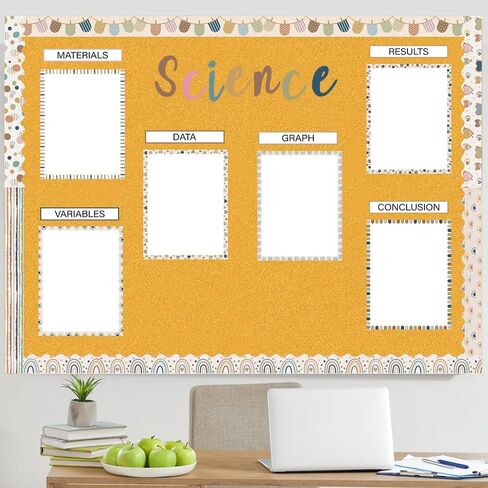 96 Pcs Science Fair Board Supplies Includes Self Adhesive Science Fair Project Titles Subtitles Presentation Bulletin Border Letter Stickers Classroom(Ocean Style) in Kuwait