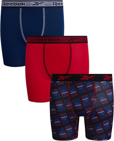 Reebok Boys Boxer Briefs - 3 Pack 5'' Inseam Soft Stretch Performance Boys Underwear - Moisture Wicking Youth Boxers in Saudi Arabia