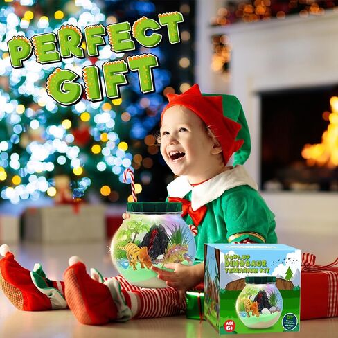 Dinosaur Light-Up Terrarium Kit for Kids Dinosaur Painting Arts and Night Light Crafts Kits for Kids- Birthday Gift for Boys Age 6+Year Old in Saudi Arabia