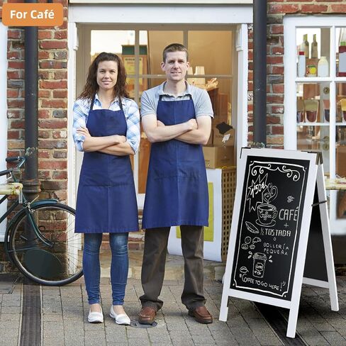 VOWNER Magnetic A Frame Chalkboard, 40" x 20" Double-Sided Sandwich Board Outdoor, Sidewalk Sign with Bracket Hinges, Freestanding Menu Board for Restaurant, Café, Wedding, White in Saudi Arabia