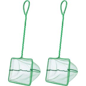 Mogoko 2 Pack Aquarium Net Fish Net, Small Net, Multi-Size Fine Mesh Aquarium Net with Long Plastic Handle for Fish Tank