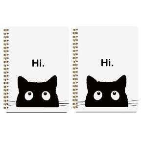 2 Pcs Cute Cats Claw Spiral Notebook, Cat Paws Journaling Notebooks Gatos Accessories Cat Themed Gifts for Women Teacher Note Books Journals for Writing Hardcover Notebook Office College Supplies