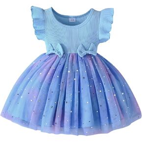ChuYuKu Toddler Baby Girl Tulle Dress Princess Birthday Sleeveless Dresses Summer Outfits Photo Shoot Cake Smash 6M - 3T