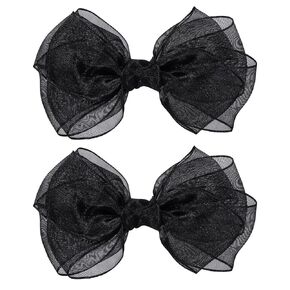 Melyde Khaki Bow Hair Clips 4.72 بوصة شبكية Tulle Hair Bows Handmade Boutique Hair Association للأطفال