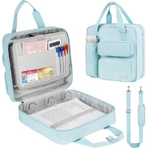 Zipper Binder 3 Ring, 700 Sheets Capacity, Binder 3 Inch with Shoulder Strap Fits 13 Inch Laptop for School and Office,Pink