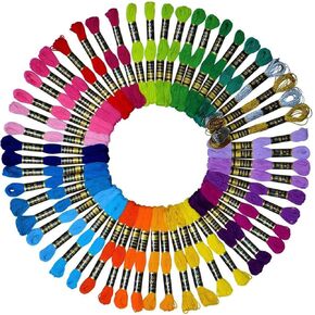 Embroidery Floss 54 skeins Crossstitch Thread - Bracelets String - 50Pcs Embroidery Thread and Free Set of 4pcs Metallic Thread
