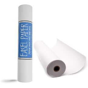 White Art Easel Paper Roll (12 Inch by 75 Feet) 100 Percent Recyclable Non-Yellowing Arts and Crafts Bond Paper for Paper Tablecloths, Bulletin Board Backing and Wall-Mount Note Stations