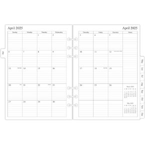 newestor 2025-2026 Monthly Planner Refills for A5 6-Ring Binder, Two Pages Per Month, Apr 2025 to Dec 2026, A5 Size, 6-Hole Punched in Kuwait