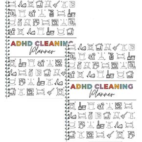 مخطط تنظيف ADHD ، جدول التنظيف ومنظم قائمة المراجعة ، مخطط تنظيف منزلي شهري ديلي أسبوعي ، دفتر مخطط روتيني للمنزل ، مهام تنظيف الأسرة ، تحسين المنزل DIY ، قالب قابل للتحرير