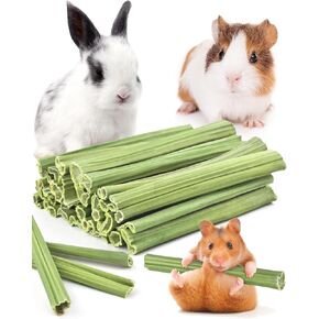 Bissap 35pcs rabbit phetgs ، البابايا الطبيعية سيقان الأرنب مضغات يعالج لأرانب الهامستر شينشيلا غينيا خنزير صغير