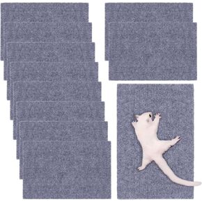 Sugar Glider Toys, 10 Pcs Sugar Glider Climbing Mats Self-Adhesive Cage Accessories for Sharpening Claws, Small Pets Scratching Pads Climbing Toys for Cage Wall Furniture