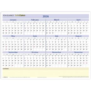 AT-A-GLANCE 2026 Erasable Calendar, Dry Erase Wall Planner, 16" x 12", Medium, Reversible, QuickNotes (PM550B2826)