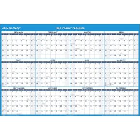 AT-A-GLANCE 2026 Erasable Calendar, Dry Erase Wall Planner, 48" x 32", Extra Large, Horizontal, Reversible (PM3002826)
