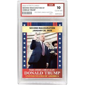 Trump Trading Card - 2025 Inauguration - Gem 10 Graded - Trump Collectible Card - Trump Gifts - Trump 2025 - Make America Great Again