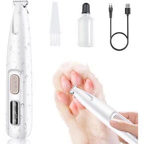 Dog Paw Trimmer ، 2025 ترقيات الكلب مخلب القطع مع ضوء LED ، 18 ملم شفرة متوسعة ، 35 ديسيبل ضوضاء منخفضة ، قابلة للاسترداد الشعر الكهربائي القابلة لإعادة الشحن للكلاب والقطط
