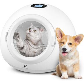 55L Smart Pet Pet Grooming Box - ضوضاء سريعة ، منخفضة ، جافة ذاتية ، تجفيف الشعر السريع والسريع للكلاب والقطط والحيوانات الأليفة الصغيرة | ملابس Pet Bread | درجة الحرارة والتحكم في المؤقت ، علاج السبا
