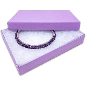 ThedisplayGuys - 25 عبوة #53 علبة الهدايا المجوهرات الورقية المملوءة بالقطن - Lavender الأرجواني (5.4 "× 3.9" × 1.0 ") - للشحن أو التخزين