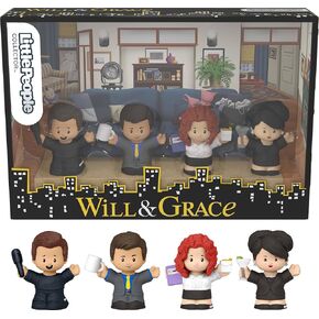 Little People Collector Will and Grace TV Series Special Edition Set for Adults & Fans, 4 Figures in a Display Package