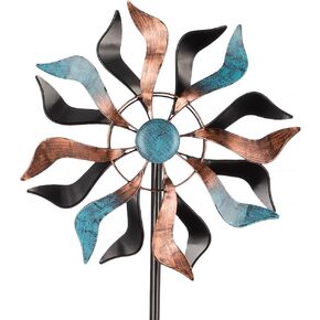 Metal Wind Spinners Outdoor, 21" Dia Colorful Wind Sculpture & Spinner, Large Kinetic Windmill for Garden Yard Patio Decor, 66" Tall in Saudi Arabia