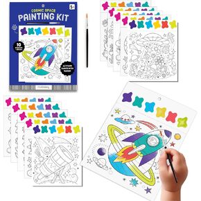 Mudpuppy Cosmic Space – Painting Kit with Illustrations of Fun Outer Space Designs for Children Ages 5 and Up