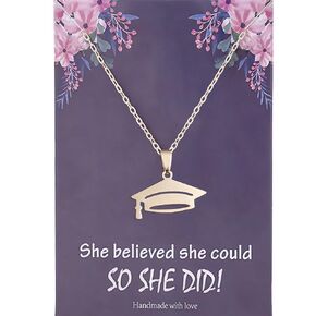 Personalized Graduation Cap Necklace for Her,Graduation Gifts for College/Nursing/Masters Degree/High School/8th Grade/5th Grade,Class of 2025 (golden)