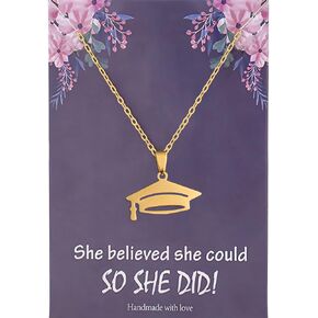 Personalized Graduation Cap Necklace for Her,Graduation Gifts for College/Nursing/Masters Degree/High School/8th Grade/5th Grade,Class of 2025 (golden) in Saudi Arabia