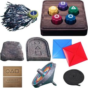 Korean Traditional Play Game, Korean Folk Game Set - Gong-gi, Biseokchigi, Jebi chagi, Paeng-y, DDAKJI Game Set, Family Travel Game (Set)