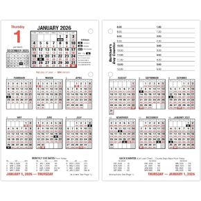 AT-A-GLANCE 2026 Desk Calendar Refill, Daily, 4.5" x 7.5", Large, Loose-Leaf, Burkhart's Day Counter (E7125026)