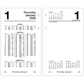 AT-A-GLANCE 2026 Desk Calendar Refill, Daily, 3.5" x 6", Standard, Financial (S1705026)