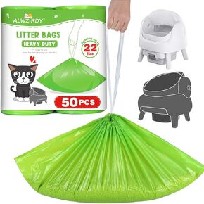 Cat Litter Bags Liners 50 Count Compatible with Neakasa M1 and Petpivot Self Cleaning Cat Litter Box Replaced Waste Bags with Drawstring Heavy Duty Leak-proof 27" x 13"
