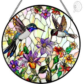 أشجار شروق الشمس ونهر المناظر الطبيعية Suncatcher نافذة زجاجية ملونة معلقة - مصارعة الشمس المصنوعة يدويًا على الجدار الداخلي للمنزل جدار الجدار مع سلسلة وربط - هدية عيد ميلاد لأمي عشاق الطبيعة أمي.