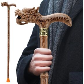 Wooden Cane, Hand Carved High-end Walking Cane for Men and Women, Lightweight Design Support Up to 500lbs Dragon Canes for Seniors, Suitable for Discerning Personal and Gift Use