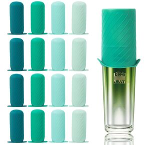 Silicone Bottle Covers for Travel, Elastic Sleeves for Leak Proofing, Travel Size Container Silicone Sleeves, Travel Accessories for Shampoo Body Wash Skincare Bottles (16pack)