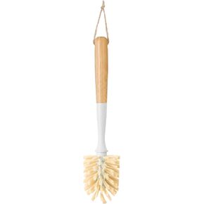 Vigar Zeroline 10.2" Long Bamboo Dish Brush, Ideal Dish Brush for Cups, Wine Glass, Tumbler, Blender Bottles, and Glass Water Bottles for The Kitchen