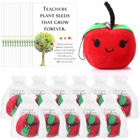 12 Sets Back to School Gifts Red Fruit Plush Keychain Teacher Appreciation Gift in Saudi Arabia