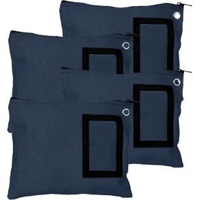 BankSupplies Canvas Zipper Bags | 12W x 9H | Set of 4 | Large Storage Bags | Grommet for Zip Tie & Padlock | 5W x 3H Framed Cardholder | Zipper Closure | Bank Bags