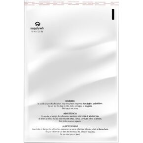 200 Count 14x20 Inch Seal Seal Facs Clear Poly مع تحذير اختناق لملابس التغليف ، والأغلفة الزخرفية وأكثر من اللاصق الدائم (1.5 ميل)